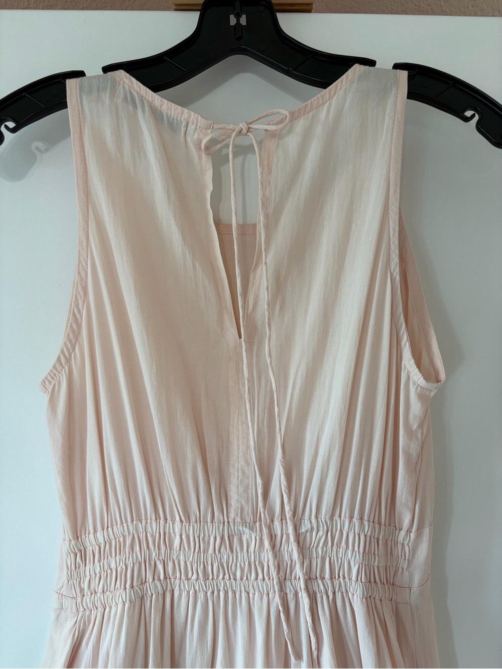Pampelone Perle Blush Pink Pintuck Pleat Cotton Tiered Maxi Dress Small Handmade - Picture 7 of 10